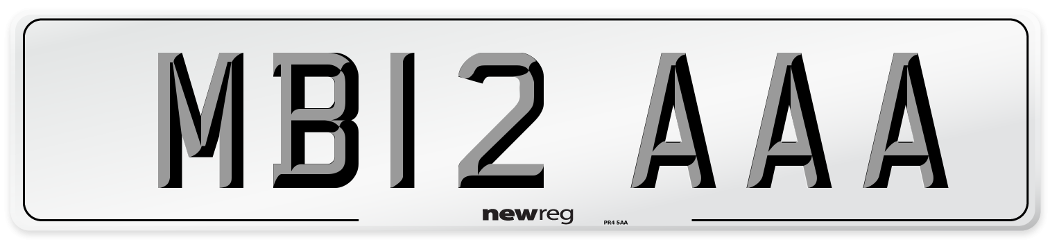 MB12 AAA Number Plate from New Reg